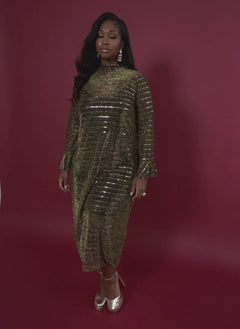 Imani Shimmer Sheer Oversized Slip Dress